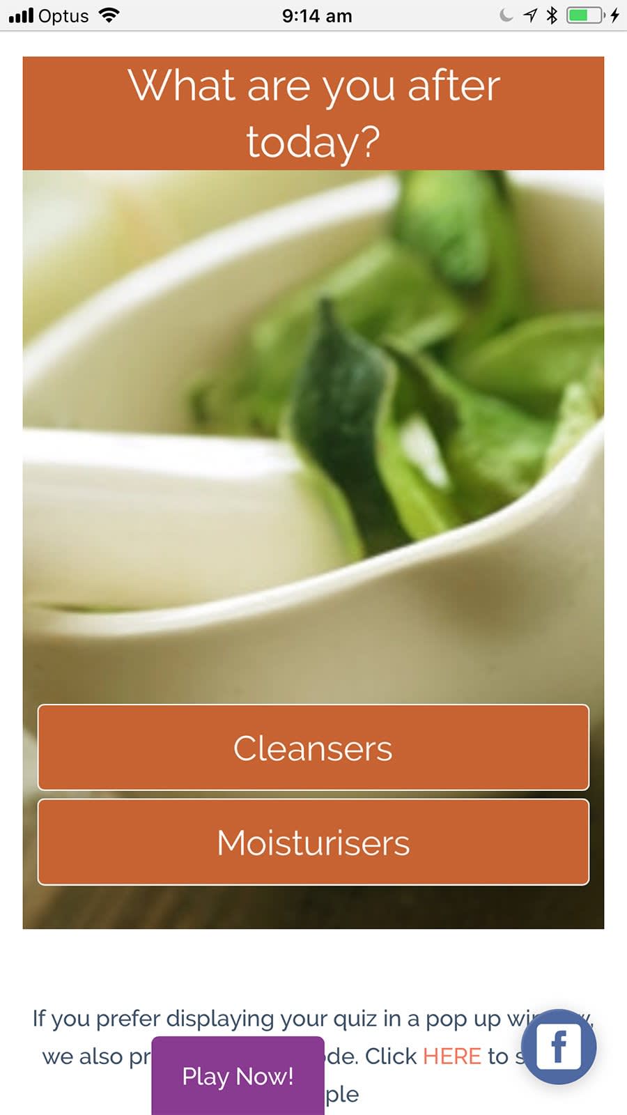 Image of a mobile quiz