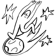 Image of man on asteroid