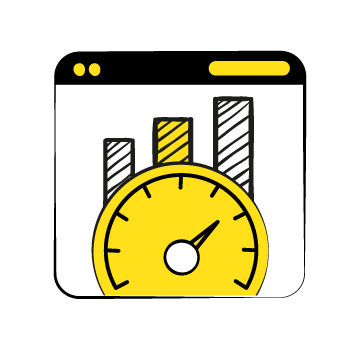 improve your CAC - illustration of a speedometer layered in front of a bar graph and interface