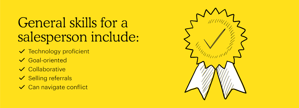 The general skills for a salesperson:
