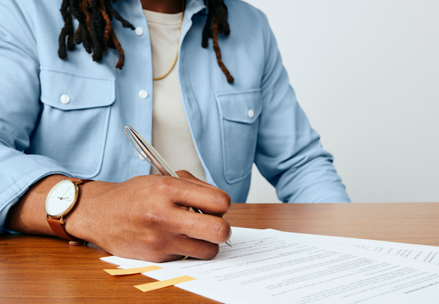 business owner writing a business plan