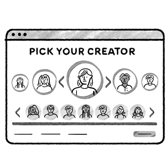 Pick your creator selector