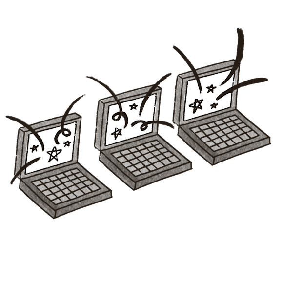 3 variations on 3 different laptops