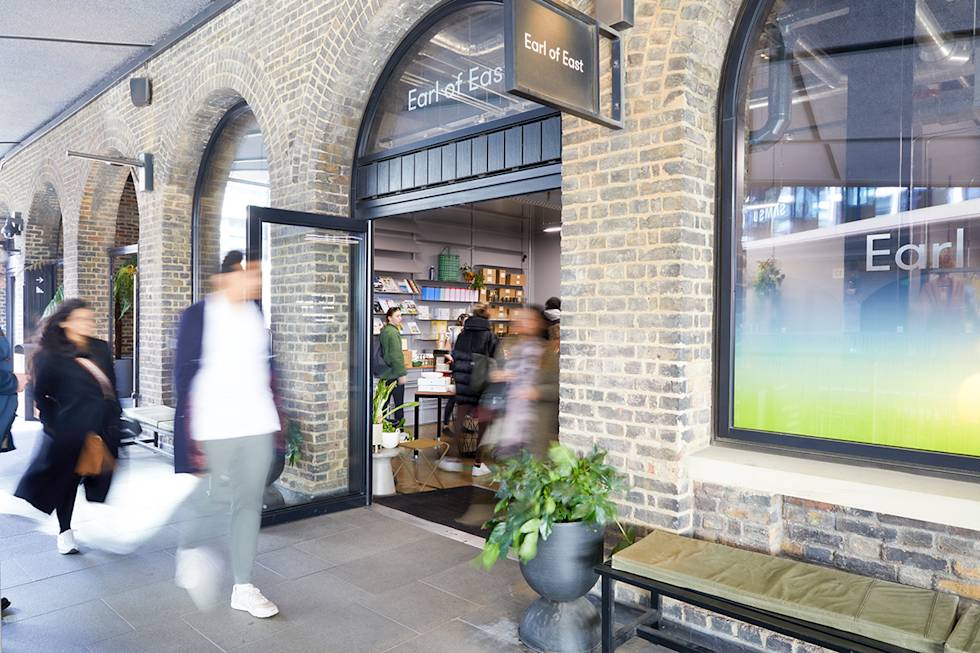 People walking by a store's attention-grabbing window display