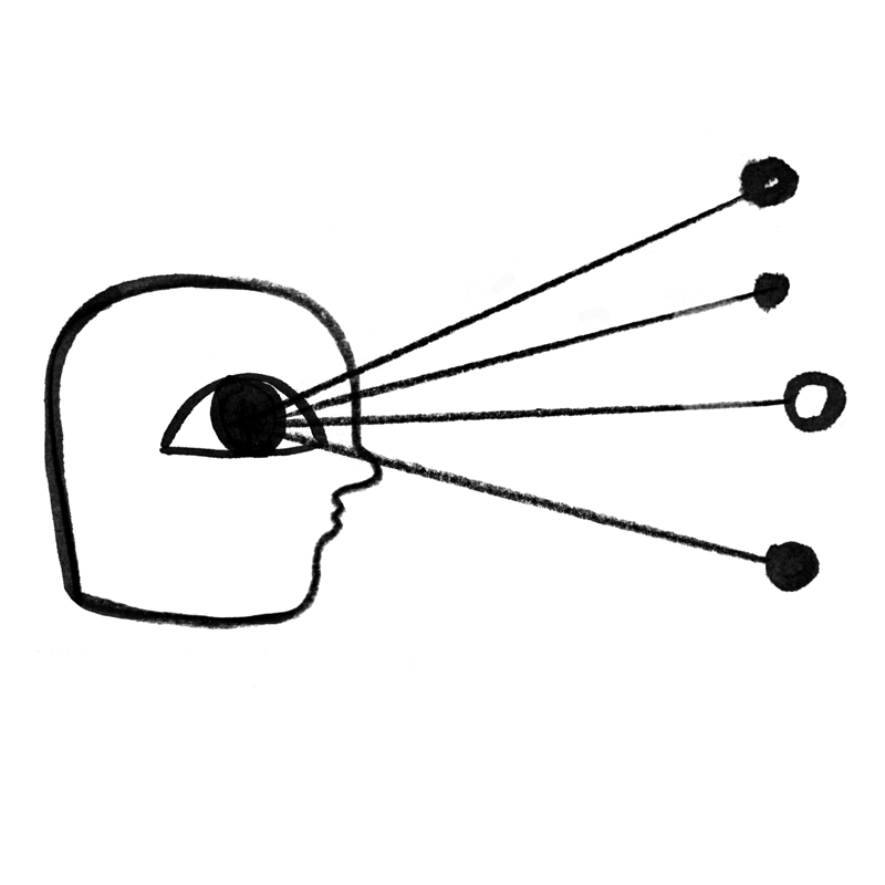 Illustration of person looking at a list of spots