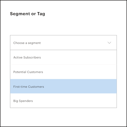 A UI showing some prebuilt segments. 