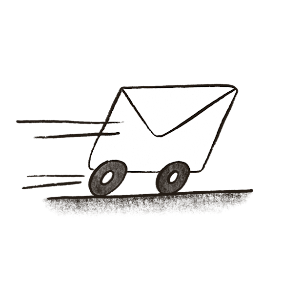 Envelope (email) on wheels