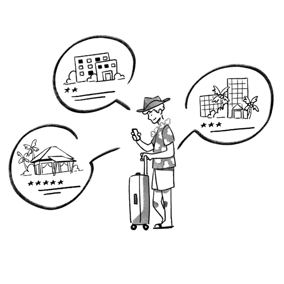 Man on vacation getting relevant marketing content