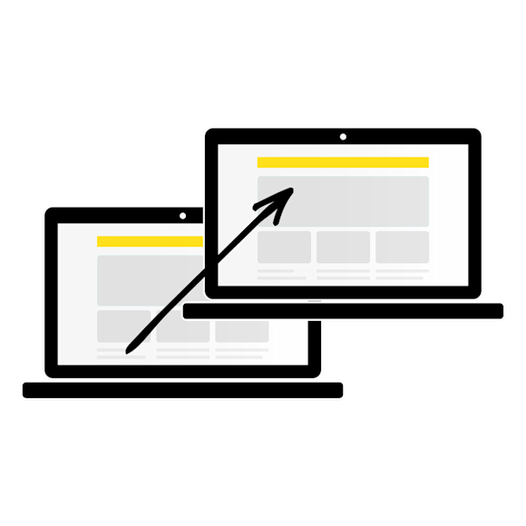 computer screens linking to each other