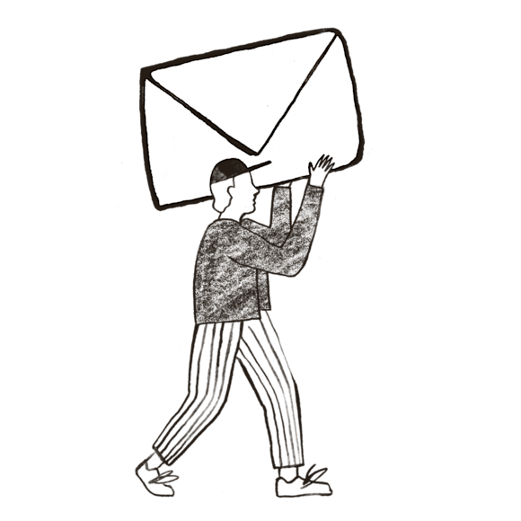 Man carrying a large enevelope