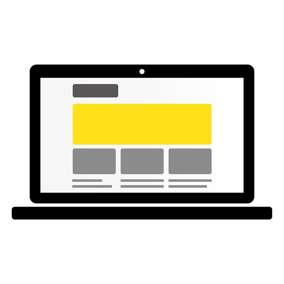 computer with web design layout