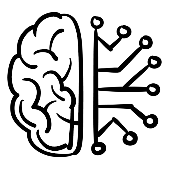 Graphic of a brain with artificial intelligence