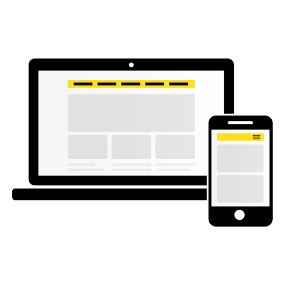 Graphic of a computer and a cell phone