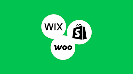 Wix Shopify & Woo logos