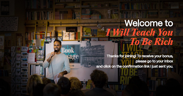 Ramit Sethi thank you page