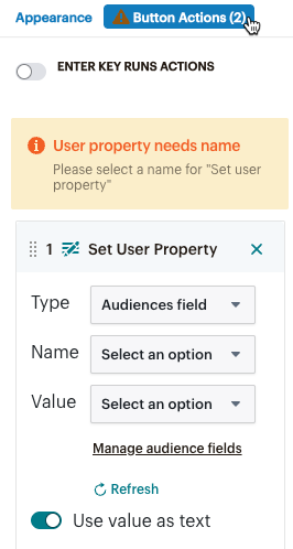 Mini-quiz-button-actions-screen