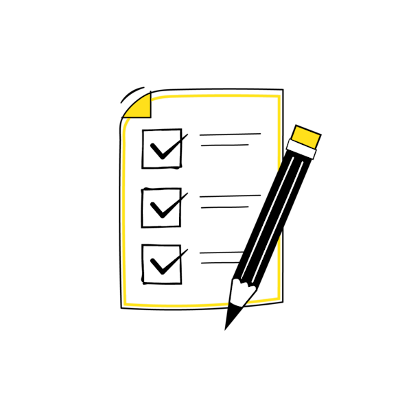 checklist with a pencil