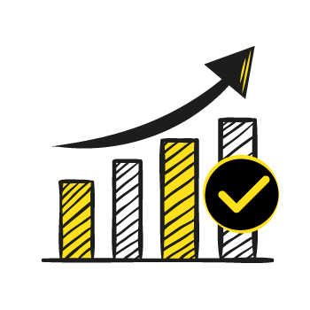 positive metrics - Bar graph showing upward trend 