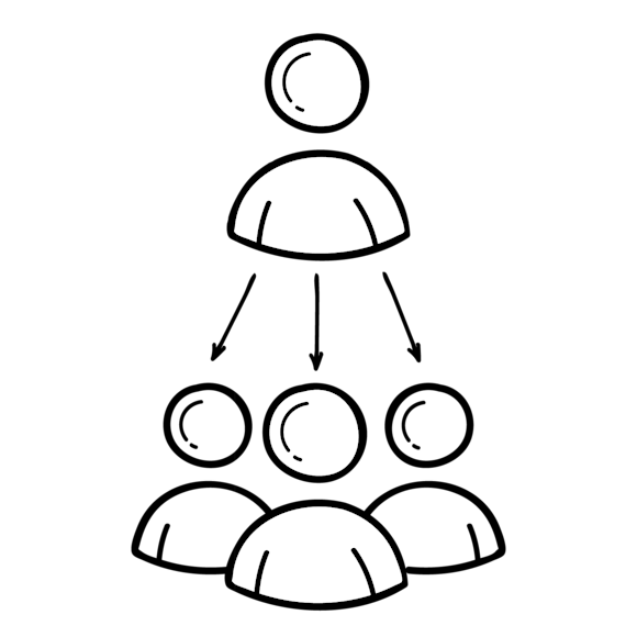 Illustration concept of delegation