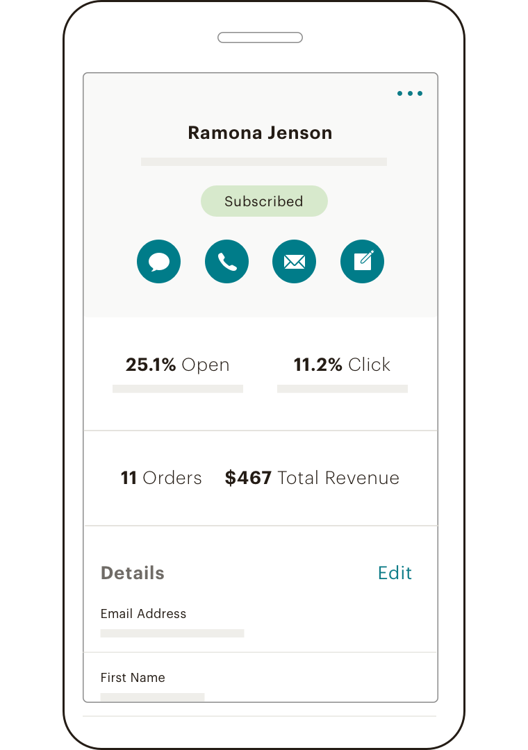 A look at a dashboard within Mailchimp
