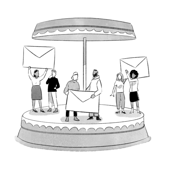 People on a carousel