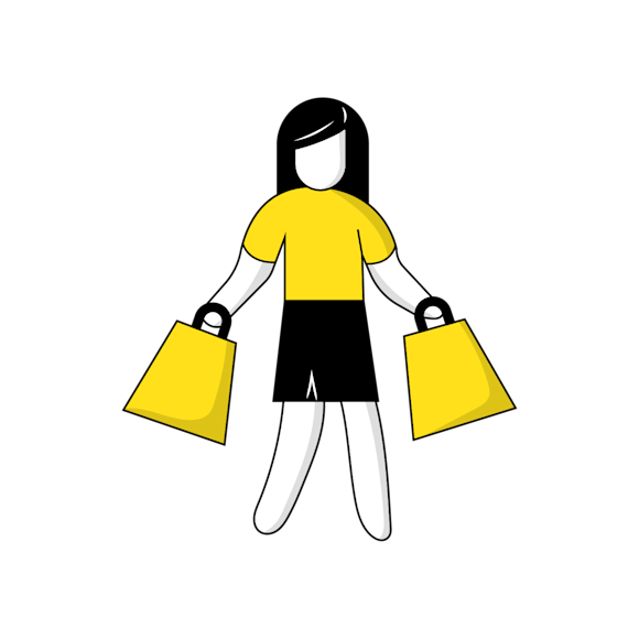 Woman carrying shopping bags