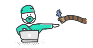 Cartoon illustration of a surgeon in mint green scrubs and mask pointing at a removed appendix