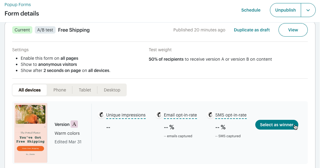 popup-form-A/B-test-winner