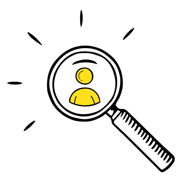 magnifying glass with person in the middle