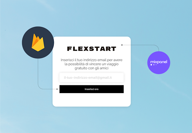 Un modulo di iscrizione email che utilizza le integrazioni Firebase e mixpanel di Mailchimp.
