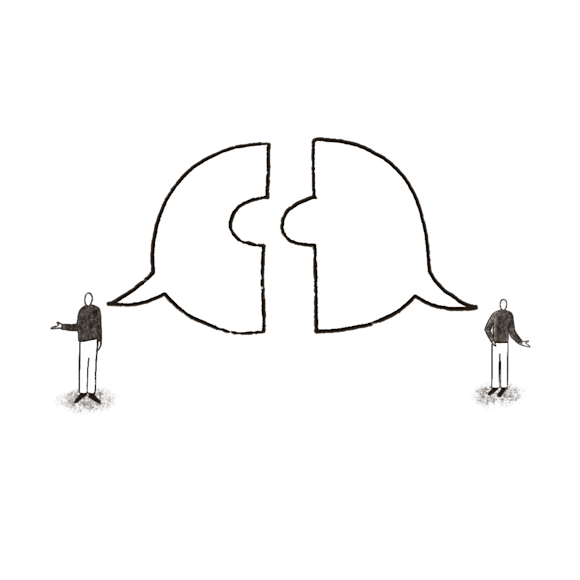 Speech bubbles that connect like a puzzle