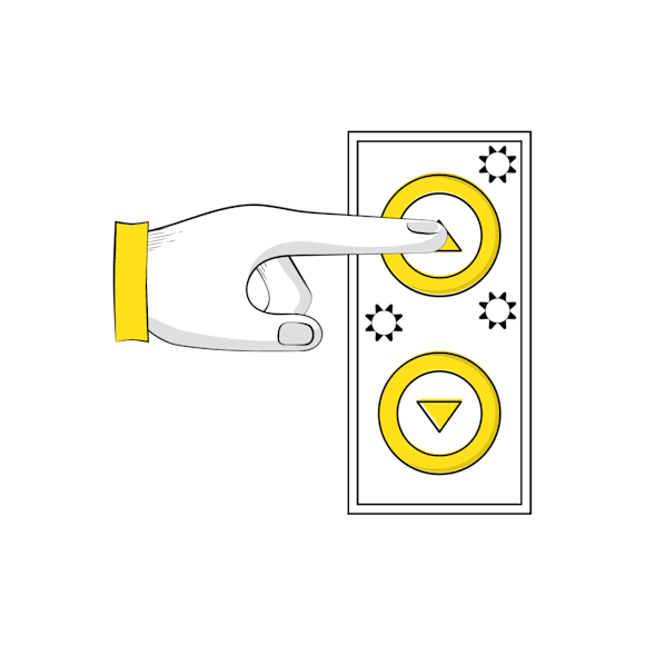 Someone pressing an elevator button