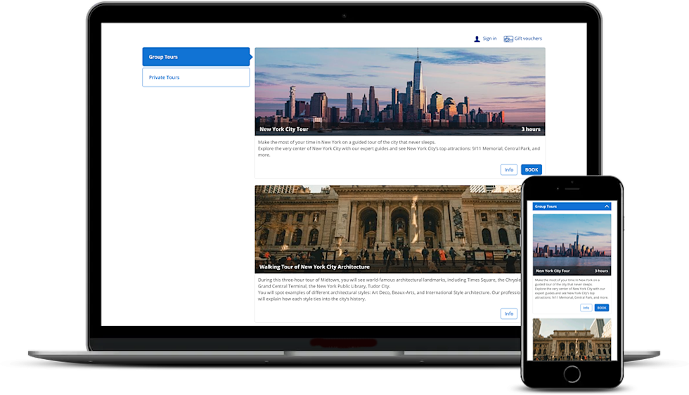 Designed for guided tour and activity providers who offer private and group tours and activities. Perfect for guided tours, escape rooms, charters, axe throwing, fishing tours, archery, helicopter tours and more.