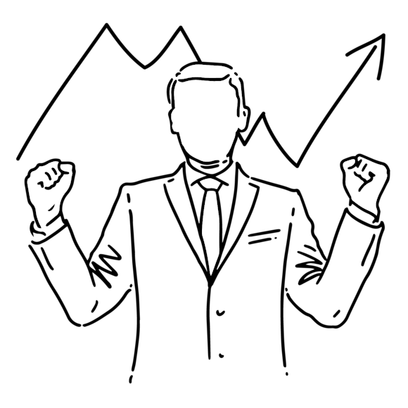 businessman celebrating success