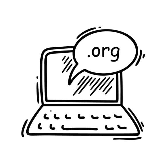 computer with .org chat bubble