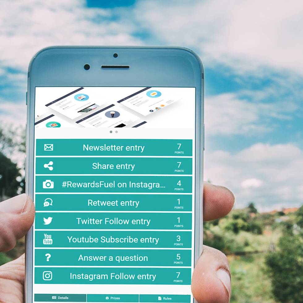 Image of phone displaying RewardsFuel integration
