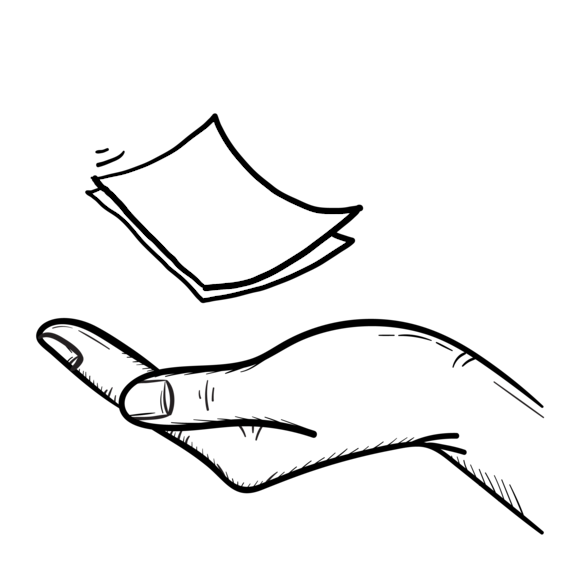 hand and paper graphic