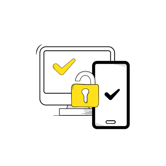 desktop and mobile device with a lock