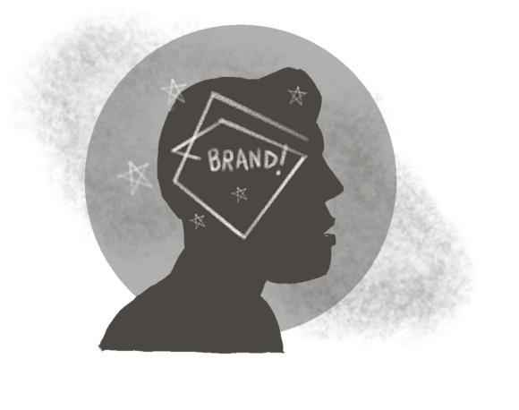 Silhouette of a mans face