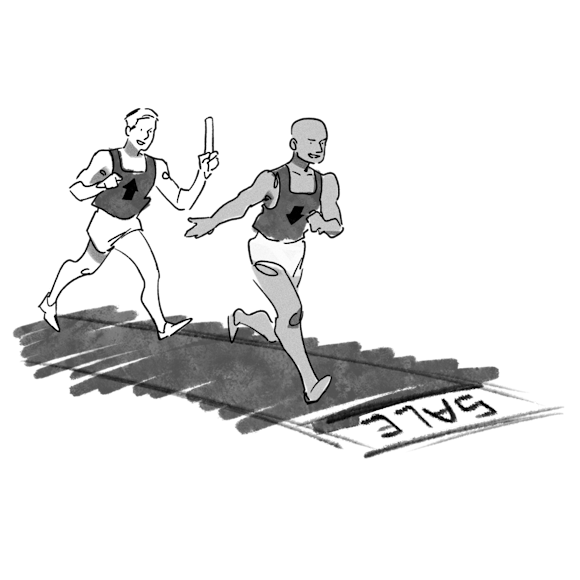 baton handoff in a track relay