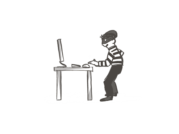 Burglar using a computer