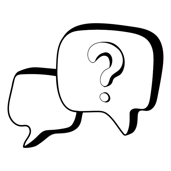 talking bubbles with question mark