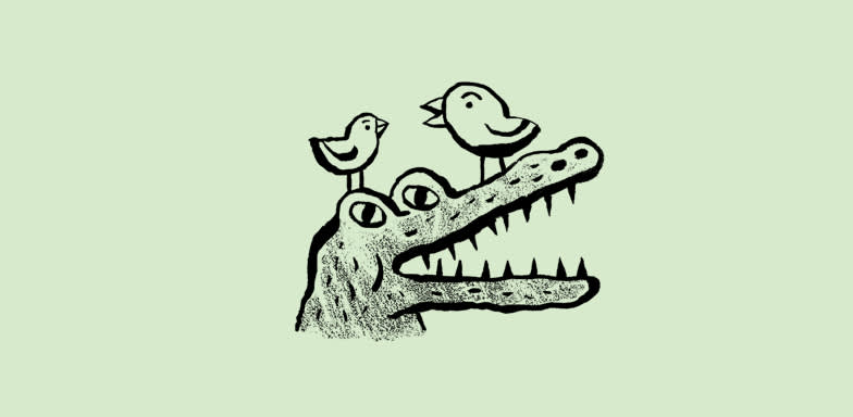 Doodle of an alligator. 