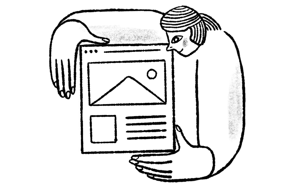 A person holding their website