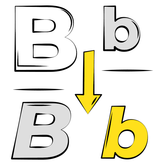 company font - A stylized letter B logo transforming into a smaller version with the lowercase letter 