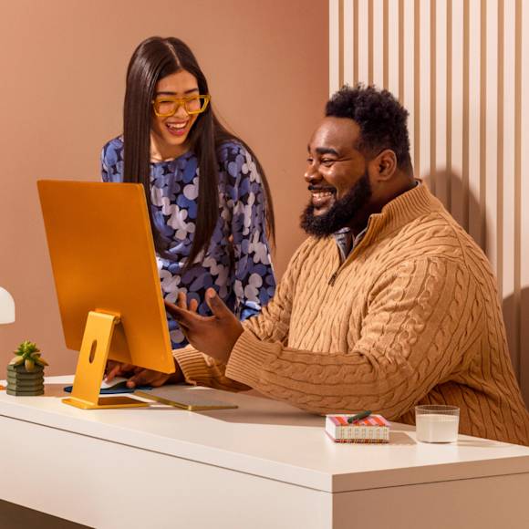 Co-workers collaborating