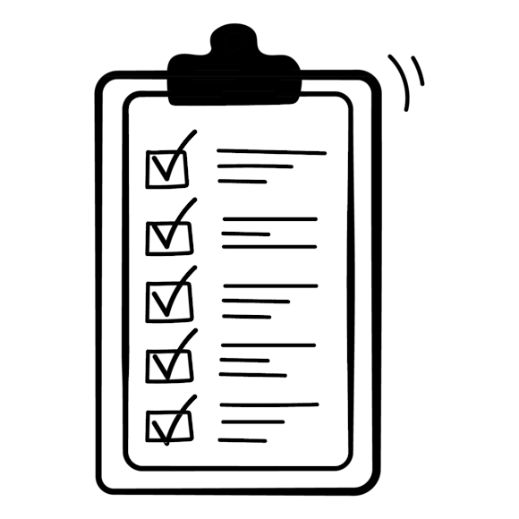 clipboard with a checklist 