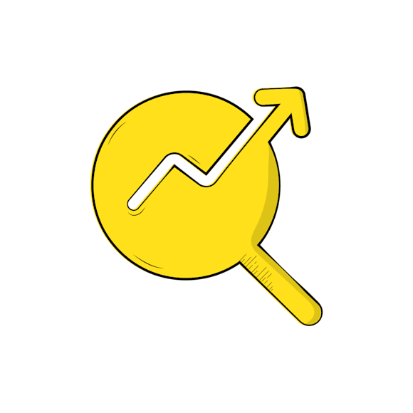 SEO icon with an upward arrow