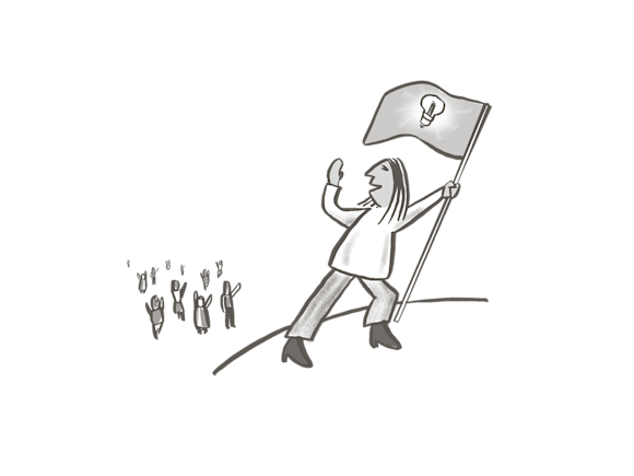 Thought leader with a flag