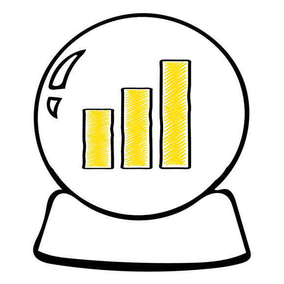 Crystal ball with bar graph inside
